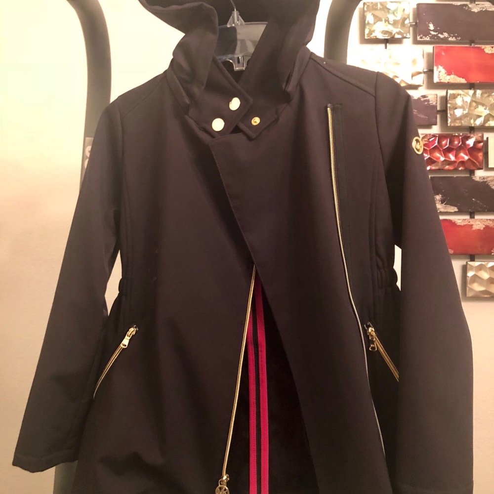 Michael Kors girls black hooded jacket sz m(10/12)